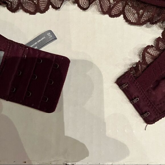 Aerie bralette maroon large lacy  adjustable straps - Picture 3 of 11